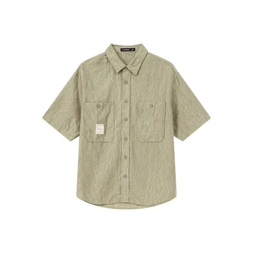 CAISEDI Зеленые Мужские Рубашки