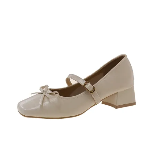 Meiretu Грубый каблук Туфли Мэри Джейн 4CM Женские