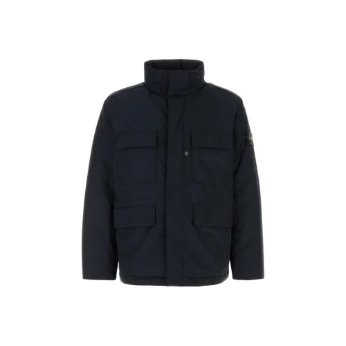 STONE ISLAND Хлопковый пуховик Мужской Midnight Blue