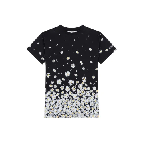 MOSCHINO Платье из хлопковой трикотажной ткани "Daisies" черного цвета для детей 3-7 лет