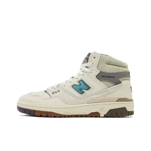 New Balance NB 650 Устойчивые к истиранию высокие кроссовки для скейтбординга Мужские Экрю