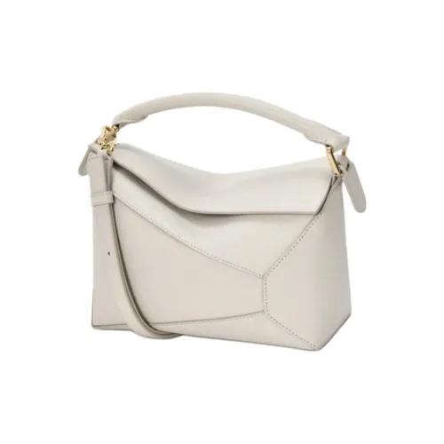 LOEWE Пазл Телячья кожа Одно плечо Сумка Маленькая Женская Белая