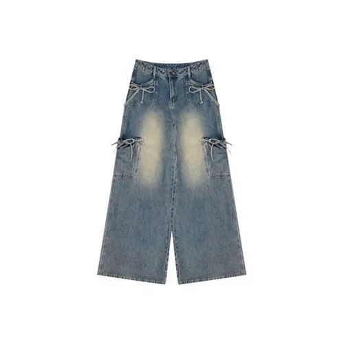 TIBINB Синие Женские Брюки Карго