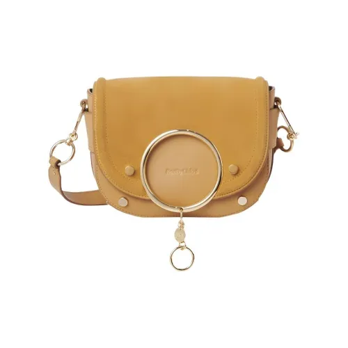 See By Chloe Коровья крупнозернистая текстура Сумка через плечо Женская Желтая