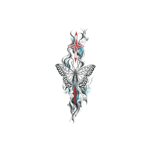 LIEJI Дымчатый Сохшаяся Бабочка Многоцветный Наклейка для Татуировки