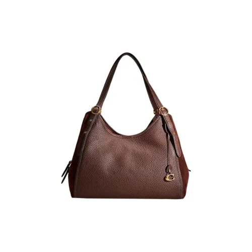 COACH Lori Мягкая кожа с замшей сумка через плечо женская кленовый лист