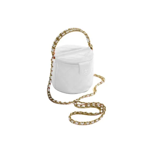 CHANEL Овчина Сумка-ведро Пикниковая Сумка Сумка Сумка через плечо Сумка через плечо Женская Белая