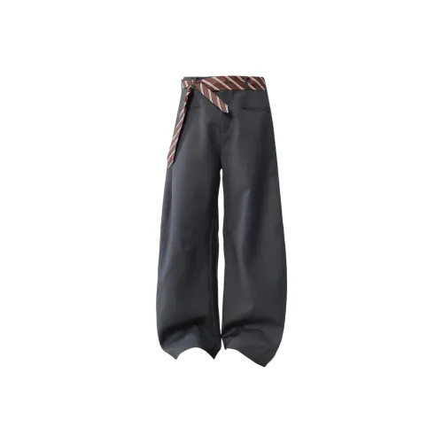 H.V.G.A Серый + Полосы Ремень Унисекс Костюмные Брюки