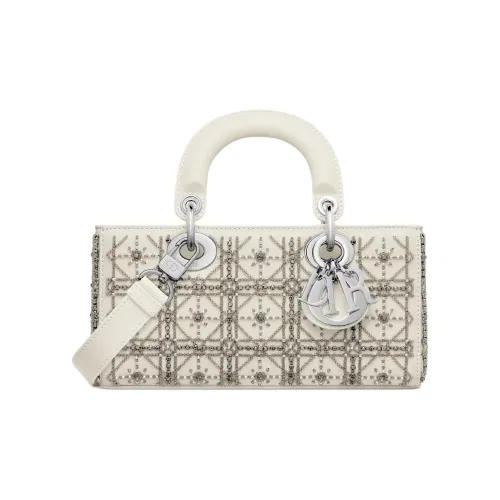 DIOR LADY D Joy Телячья кожа Одно плечо Сумка Маленькая Женская Белая