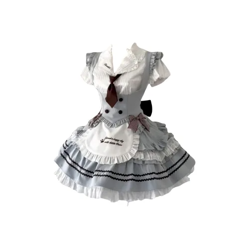 WLEQK Рубашка+Жилет+Юбка[с Tie] Женские Лолита Платья