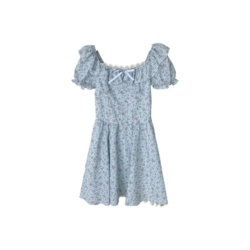 GRAYISMOON Короткое платье с короткими рукавами женское