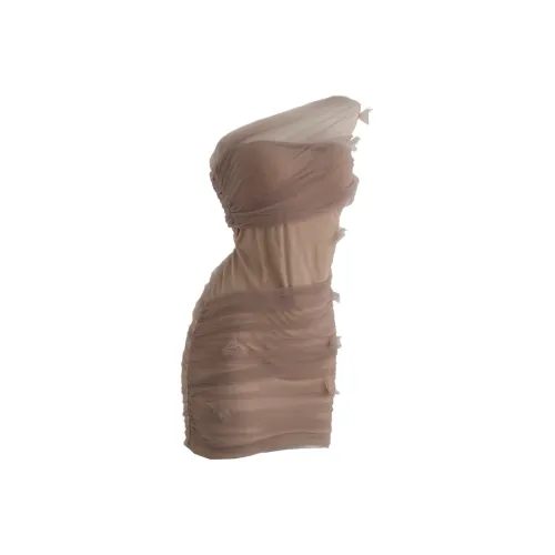 TSKIU Телесные Женские Платья без рукавов