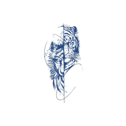 XNTX Травяной Тигр Временные Татуировки Смелый и Длинный Срок Смываемые Татуировки на Руки и Грудь для Мужчин
