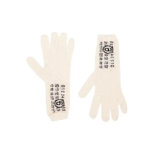 MM6 MAISON MARGIELA Вязаные перчатки из шерсти Унисекс Экрю