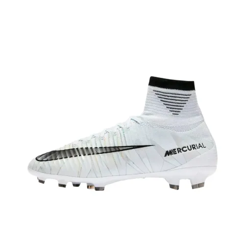 Nike Mercurial Superfly Устойчивые к истиранию Высокие Детские Футбольные Бутсы Белые Подростки
