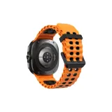 Оранжево-черный двухцветный силиконовый ремешок с двойной пряжкой