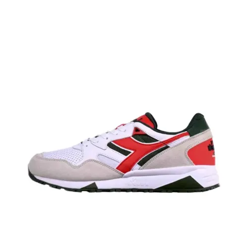 DIADORA N9002 Устойчивый к истиранию Низкий Топ Повседневная обувь Унисекс Белый Красный