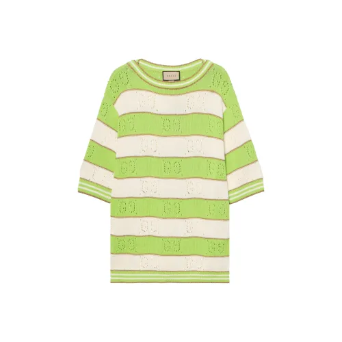 GUCCI Бело-зеленый Женские Короткие Топы