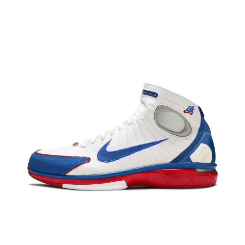 Nike 2K4 Устойчивые к истиранию высокие баскетбольные кроссовки унисекс белые и синие