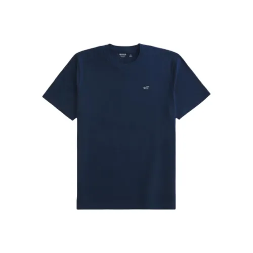 Hollister Морской Синий Мужские T-Рубашки