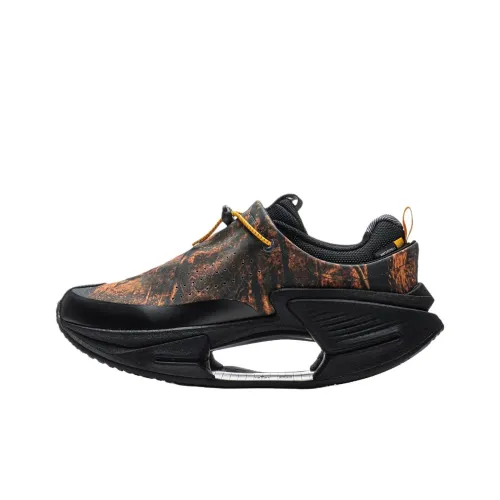 Подкладка Амортизация Противоскользящий Низкий Отскок Повседневная Обувь Мужская Черный и Оранжевый