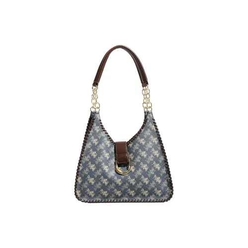 SMILE FOCUS Microfiber Synthetic Leather Crossbody Bag Standard Women's Blue SMILE FOCUS Микрофибра Синтетическая Кожа Сумка через плечо Стандартная Женская Синяя