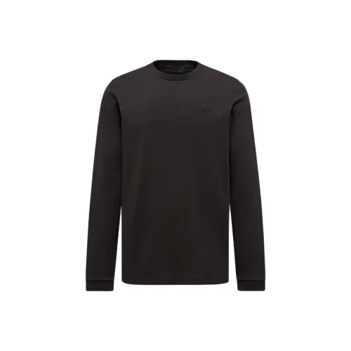 Moncler Graphic Logo Long Sleeve Хлопок T-Рубашка T-Рубашка Мужская