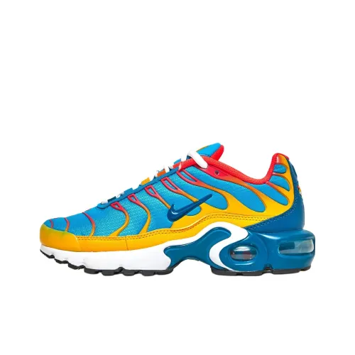 Nike Air Max Plus Устойчивый к истиранию Низкий Топ Детская Беговая Обувь Синий Желтый Подростки