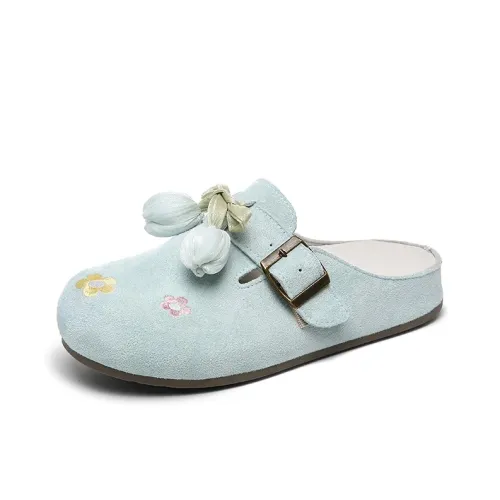 AQIUSHENG PVC Поливинилхлорид Тихий Устойчивый к запахам Устойчивый к истиранию Домашние тапочки Женские Циановый