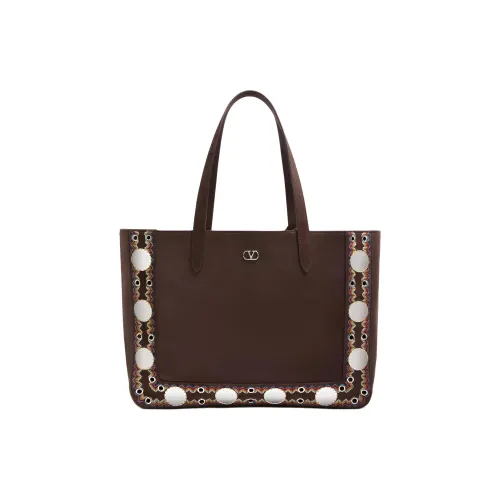 Valentino Garavani Замша Тоут Сумка Сумка для покупок Сумка на плечо Средний Женская Коричневая