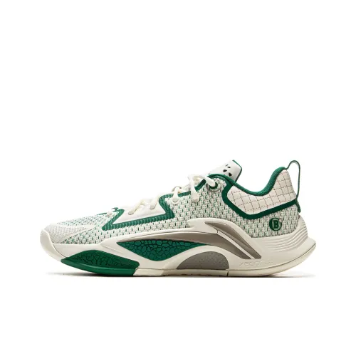 LINING BadFive Hunter 1 Баскетбольные кроссовки Низкие Топ Бежевый Зеленый Мужской