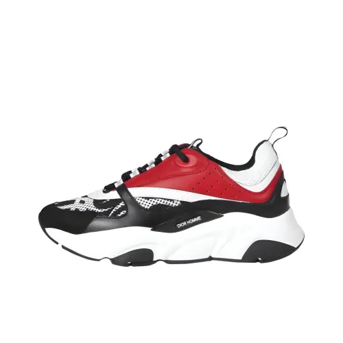 DIOR B22 Низкий Топ Повседневная Обувь Мужская Черный Красный