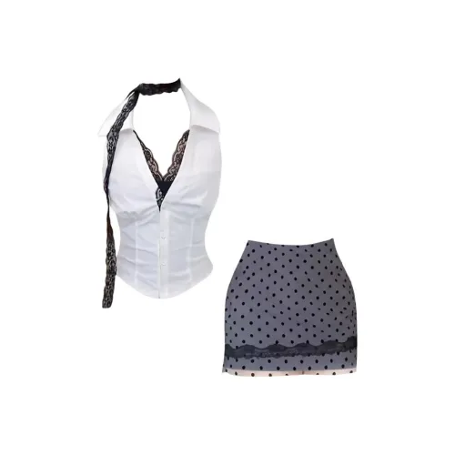 DOKZB Белый Женские Комплекты с юбкой