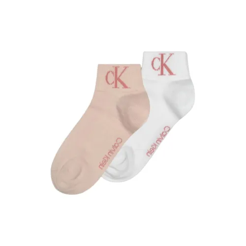 Calvin Klein 2 шт Белый + Хаки Женские носки