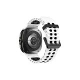 Белый, черный - океанический, двухцветный, двойная пряжка, силиконовый ремешок
