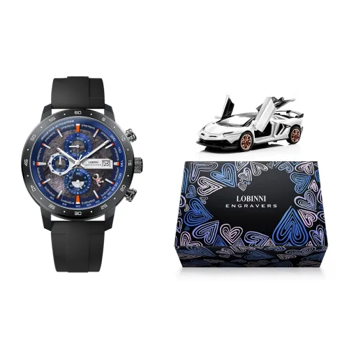 LOBINNI L Автоматический Механический Механизм Часы Мужские Черный Циферблат