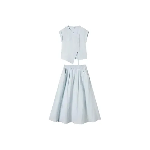LUYOUYE Светло-синий Женские Комплекты с юбкой