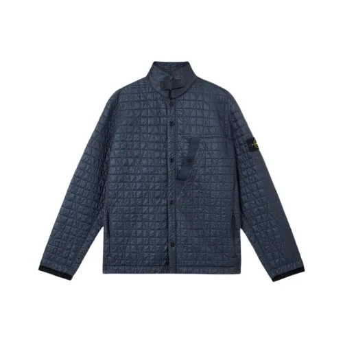 STONE ISLAND Хлопковый пуховик Мужской Ink Синий