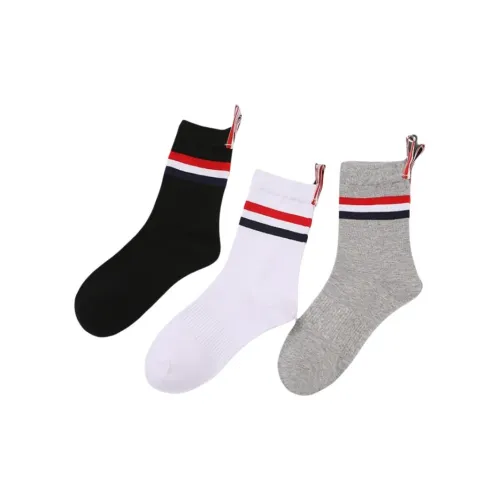 OEING 3 пачки Черный+Белый+Серый Унисекс MID Носки до икра
