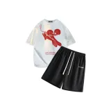 Белый, серый, топсайс, топ + черные штаны