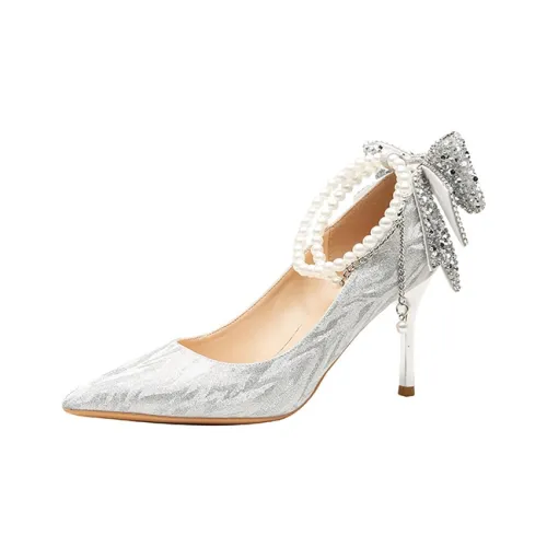 Zubumei Узкий каблук Высокие каблуки Женские Серебряные