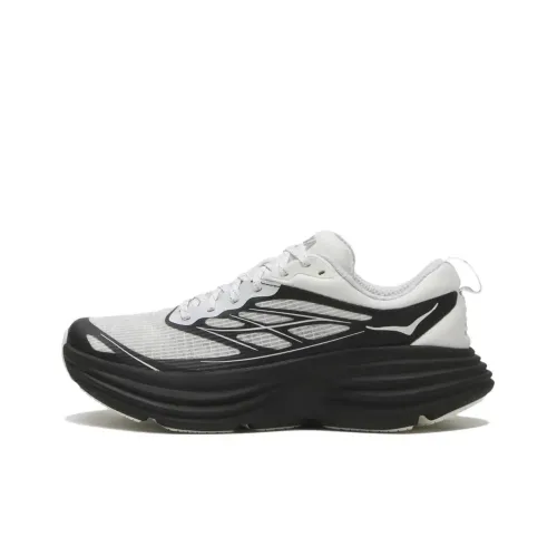 HOKA ONE ONE Bondi 8 Устойчивые к истиранию Низкие Беговые кроссовки Унисекс Черный Белый