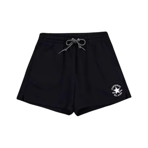 Конверс Однотонные Черные Женские Повседневные Шорты