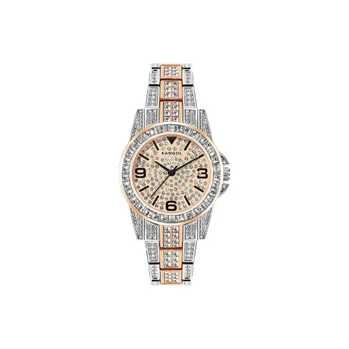 KANGOL Кварцевый механизм металлический ремешок женские часы золотой циферблат