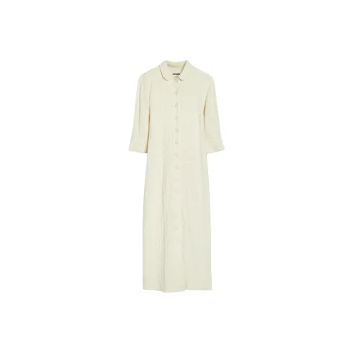 JIL SANDER Светло-бежевый Женские Длинные Платья с Рукавами