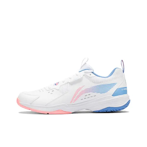 LINING Ace Аbrasion Resistant Дышащая Низкая Обувь для Бадминтона Унисекс Белая Розовая Синяя
