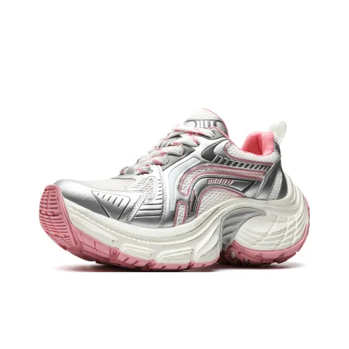 ORD Износостойкий Дышащий Легкий Увеличивающий Высоту Низкий Топ Кроссовки с Толстой Подошвой Женские Розовый Rub