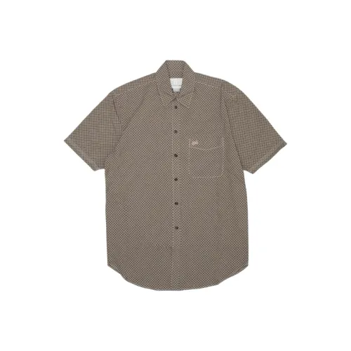 ERL Коричнево-кофейные унисекс рубашки