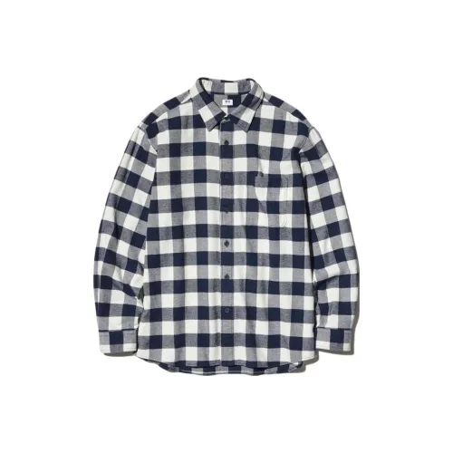 UNIQLO Сливочный Унисекс Рубашки