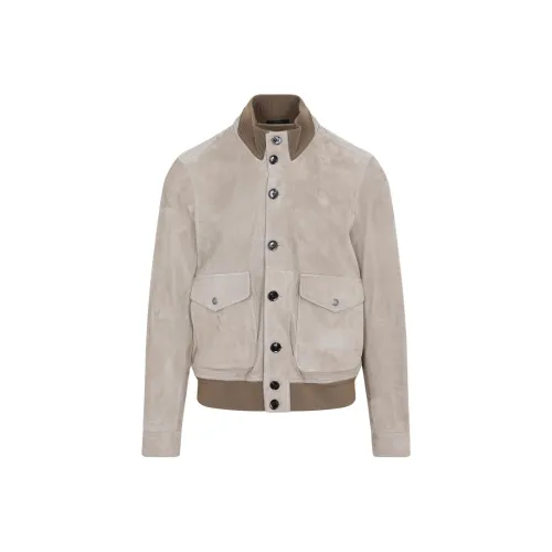 TOM FORD Хаки Мужские Кожаные Куртки